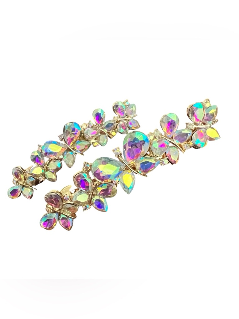 Aurora Crystal Butterfly Hair Clips - Set of Two